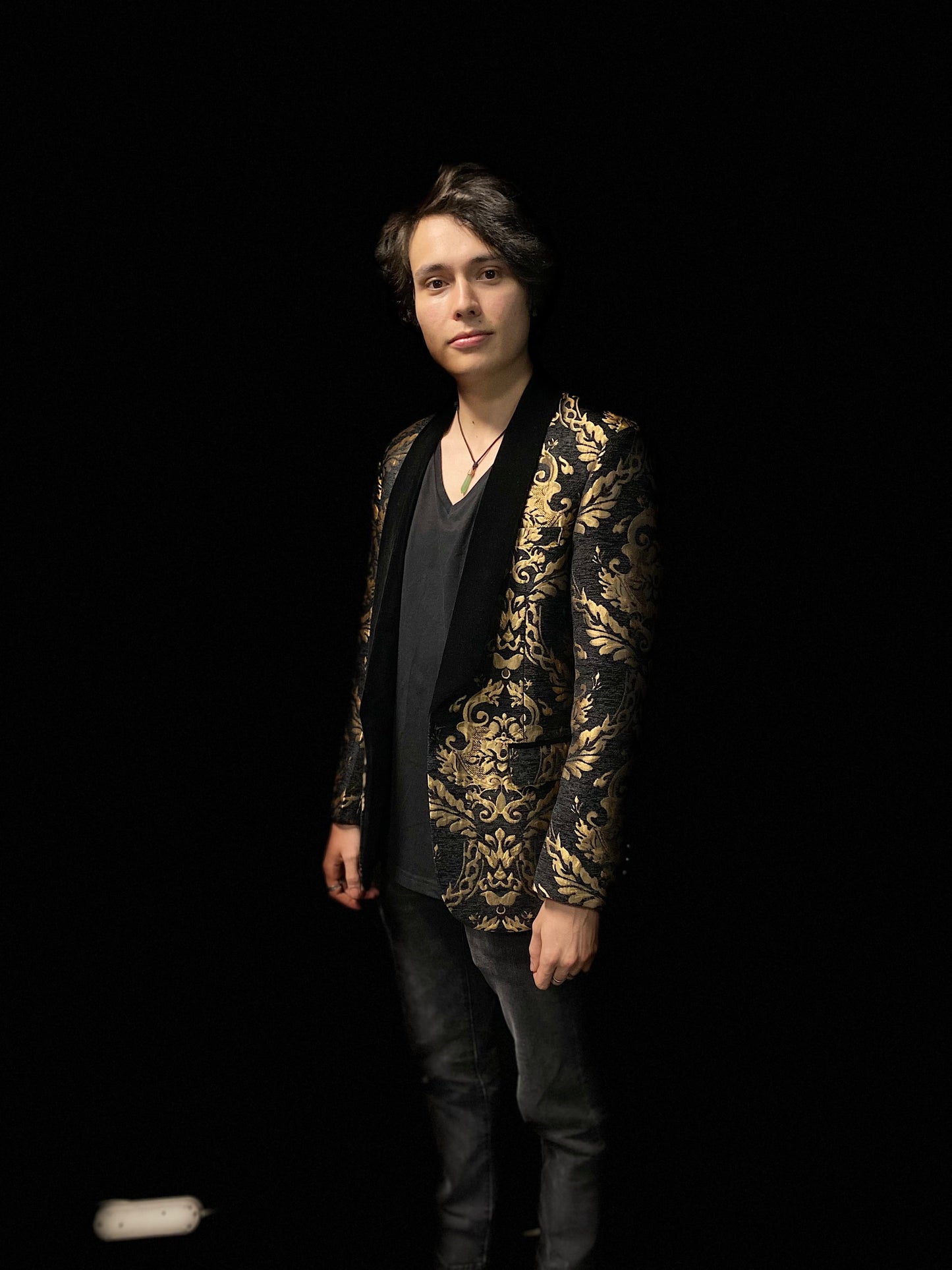 Jacquard Blazer Black and Gold