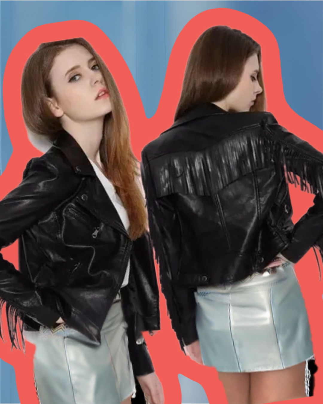 Vegan Leather Fringe Jacket