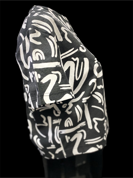 Zoe Moss Black and White Abstract Oversized T’Shirt