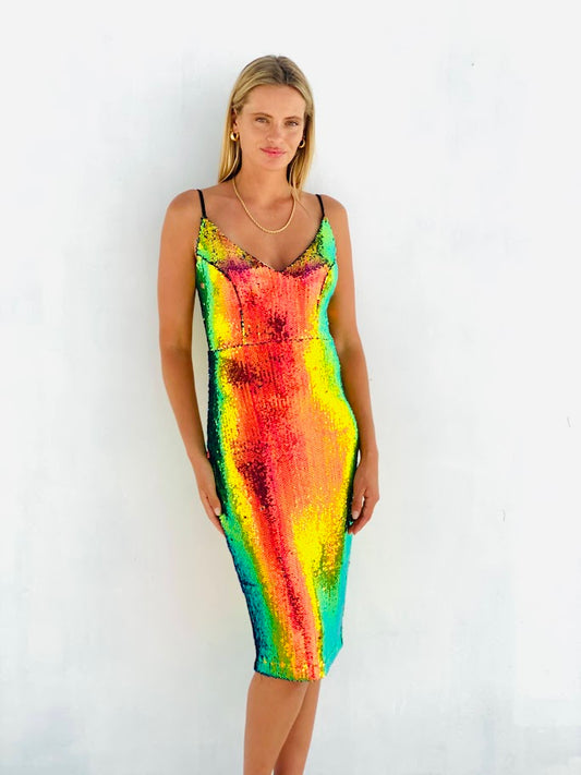 Rainbow Sequence Dress