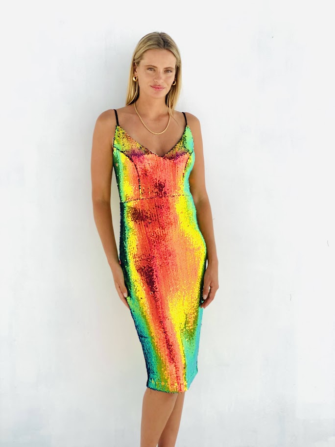 Rainbow Sequence Dress