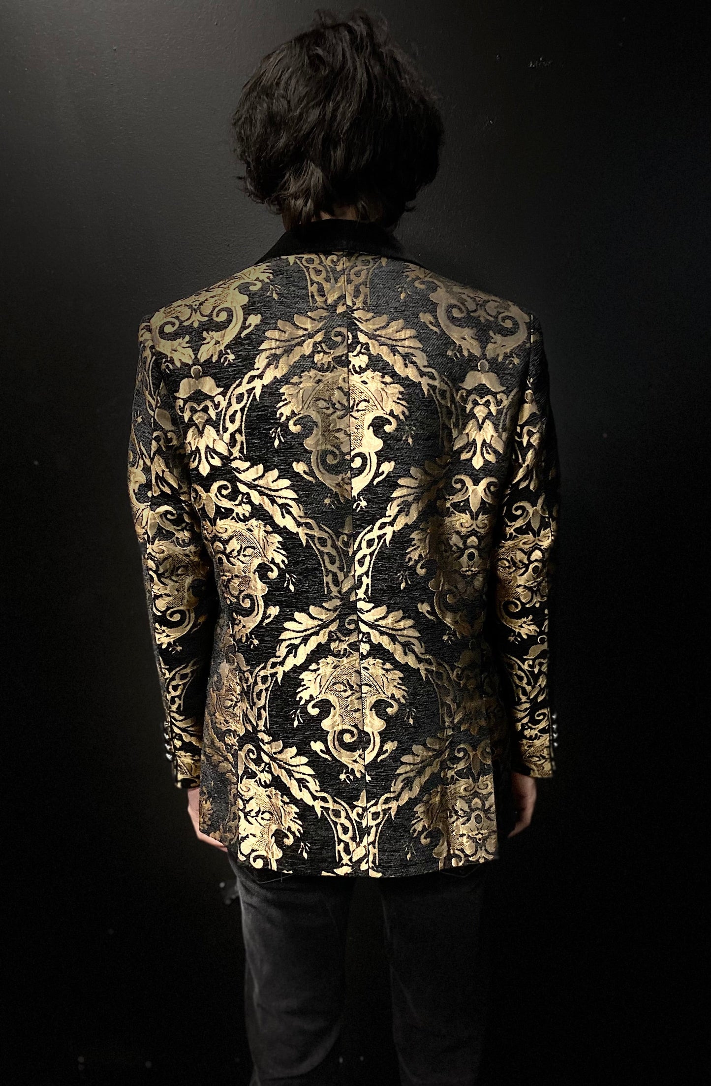 Jacquard Blazer Black and Gold