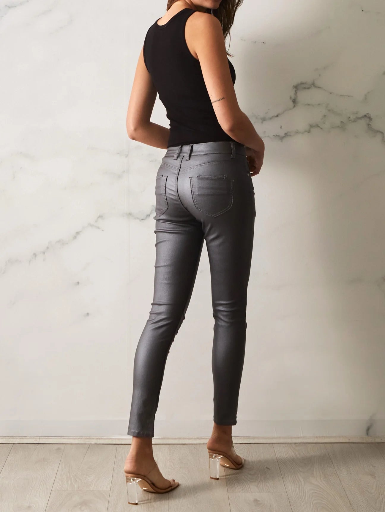 Gunmetal Jeans Wax Look