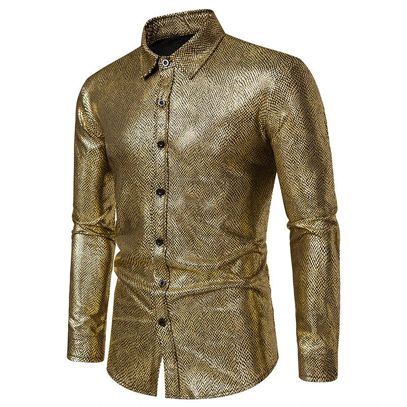 Snake Skin Shimmer Shirt GOLD & SILVER