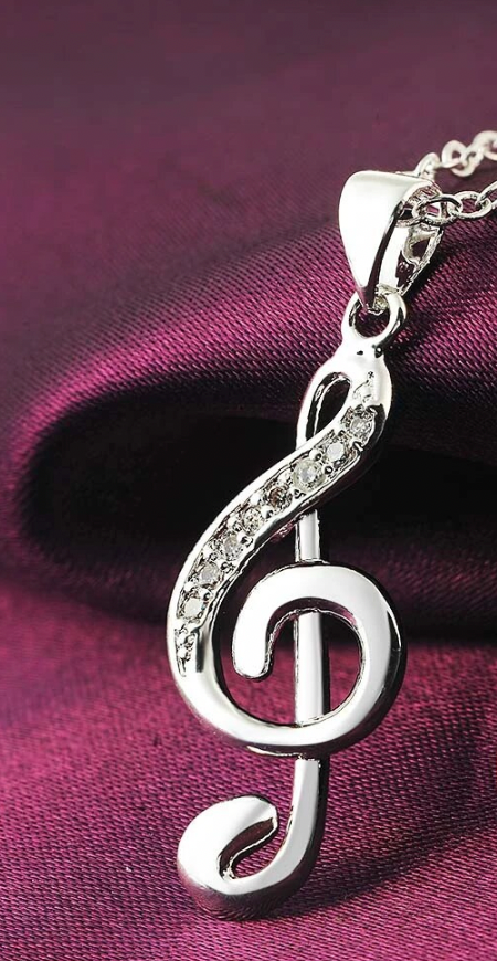 Music Note Pendant 925 Sterling Silver