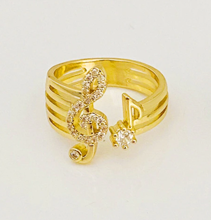 Music Note Gold Ring