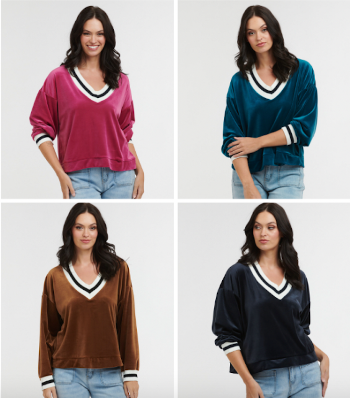 Velour jumper womens sale