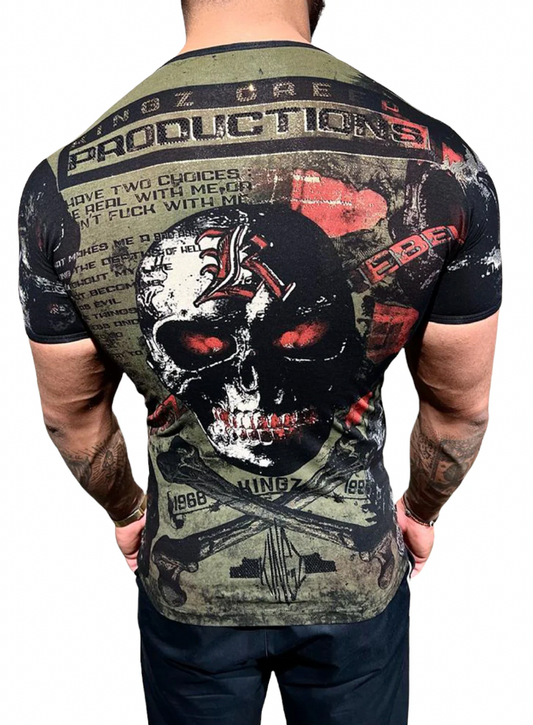 KINGZ 2 Choices Rhinestone Olive T'Shirt 4016