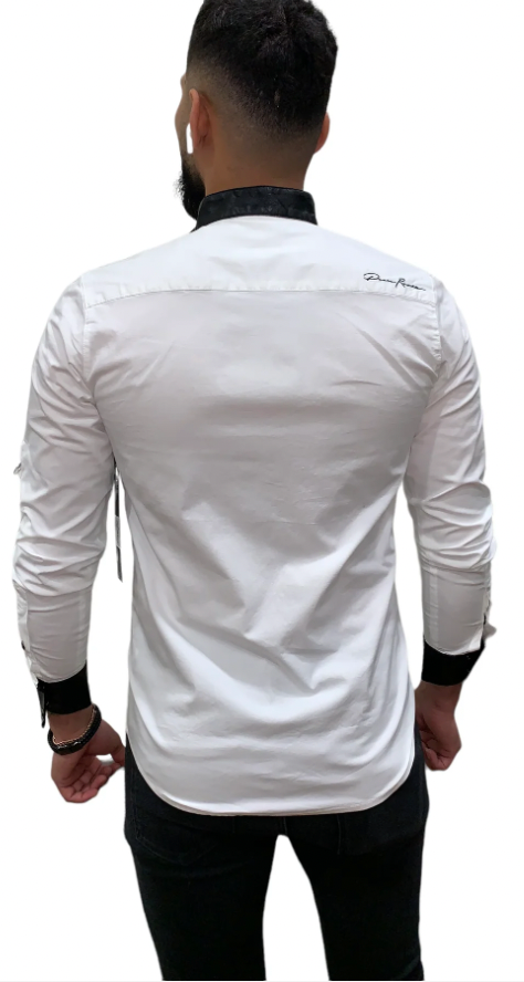 'The Edge' Leather and Zip trims Shirt