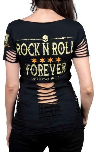 Rock N Roll Forever Cut Tee Wornstar