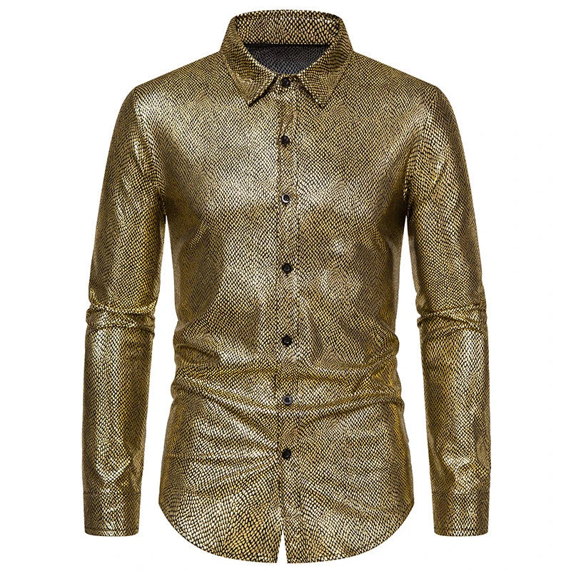 Snake Skin Shimmer Shirt GOLD & SILVER