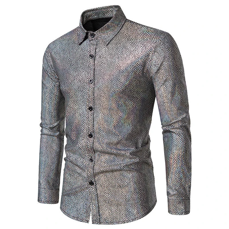 Snake Skin Shimmer Shirt GOLD & SILVER