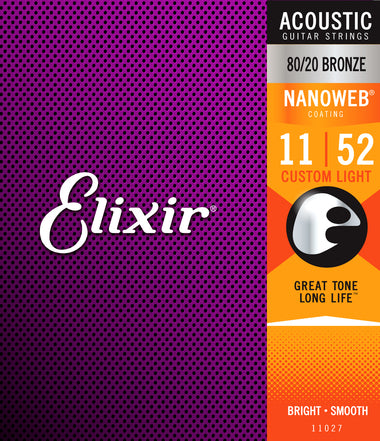 ELIXIR 11027 NANOWEB 80/20 CUSTOM LIGHT 11-52 - Musiclandshop