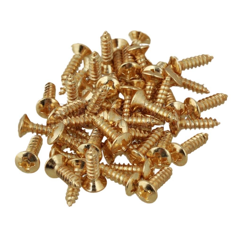 GOLD SCRATCH PLATE SCREWS - Musiclandshop