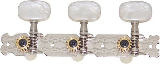 DR Parts 601 Classical Machine Heads 3-a-Side 35mm Nickel & Pearloid - Musiclandshop