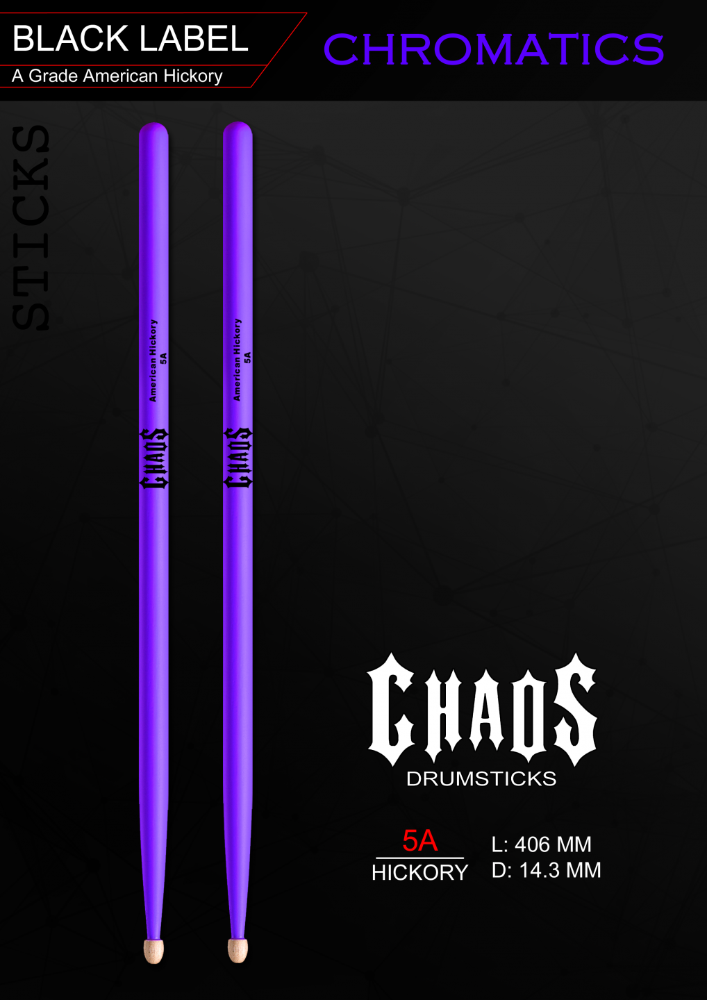 CHAOS CHROMATICS 5A DRUMSTICKS
