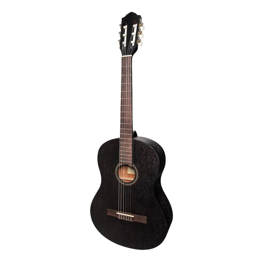 Martinez 'Slim Jim' Full Size Student Classical Guitar with Built In Tuner (Black)