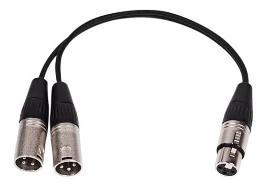 XLR SPLITTER CABLE 300mm Long 1F - 2M - Musiclandshop