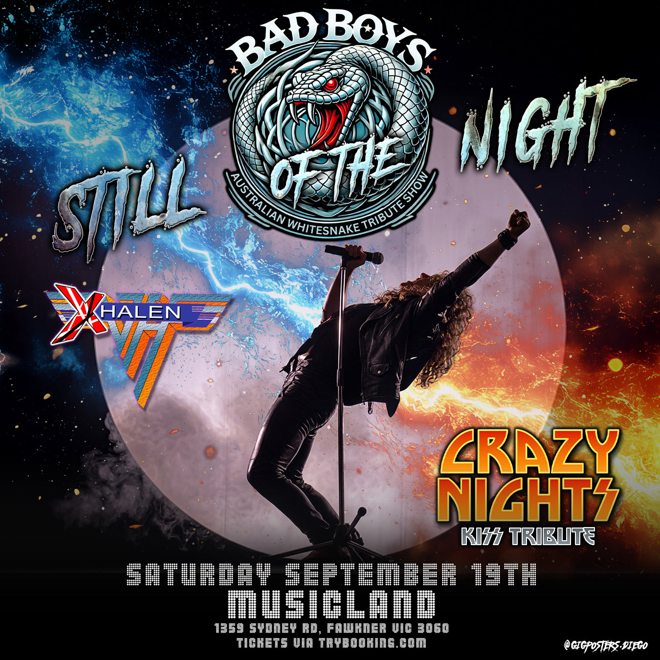 VAN HALEN, WHITESNAKE & KISS! Tribute night SEP 19