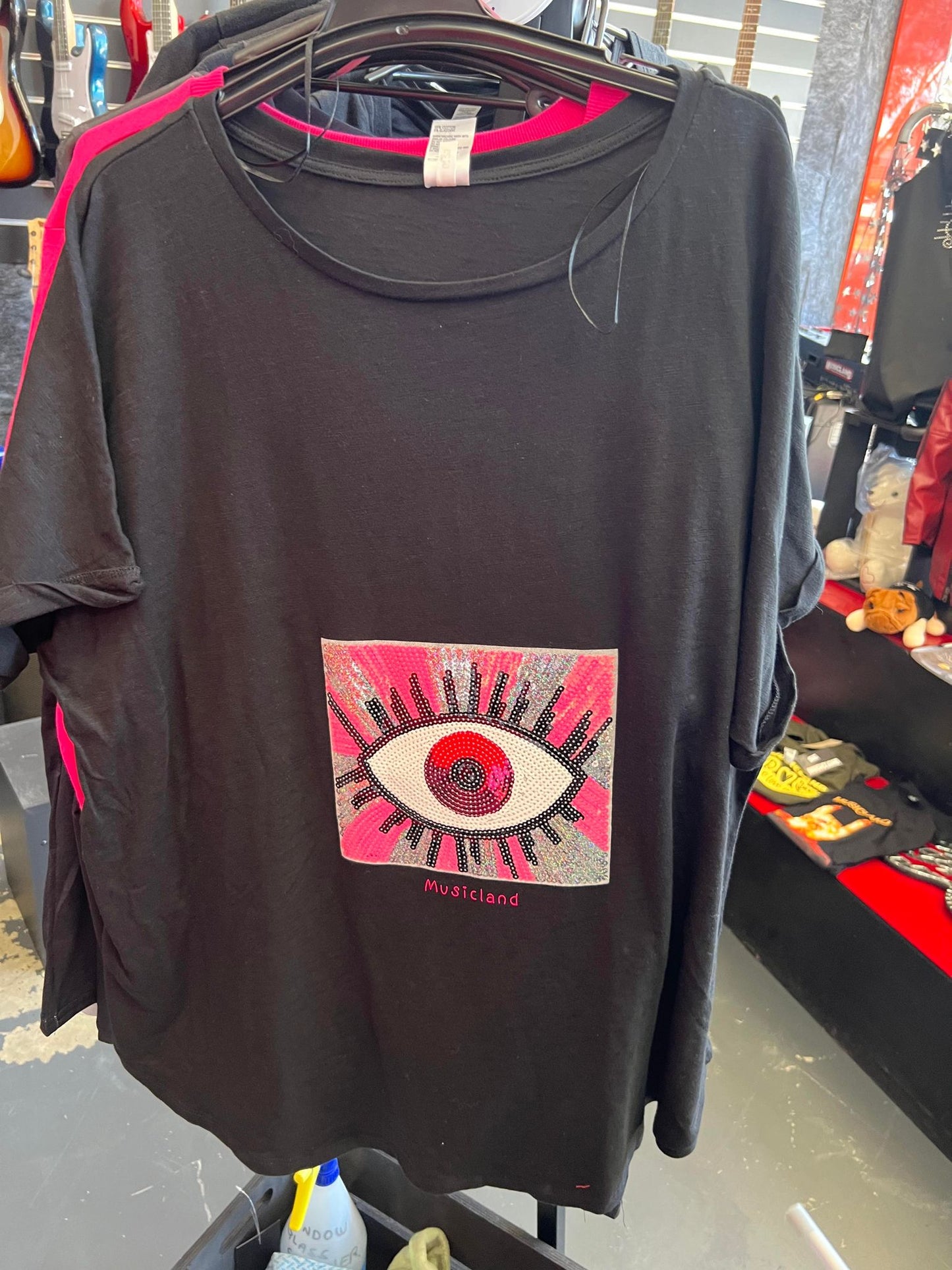 Musicland Pink Eye Square T Shirt