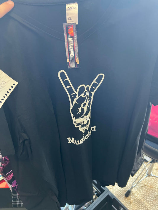 Musicland Skull Rock Hands T Shirt