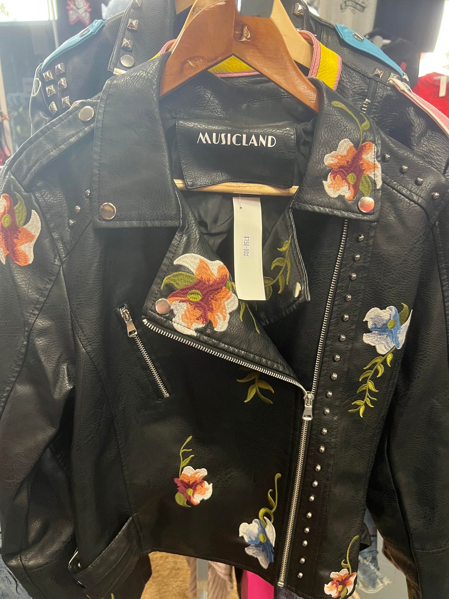 Musicland Womens Flower Vegan Jacket
