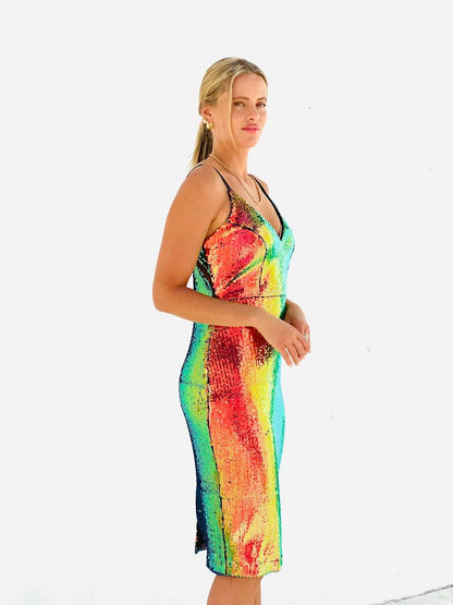 Rainbow Sequence Dress