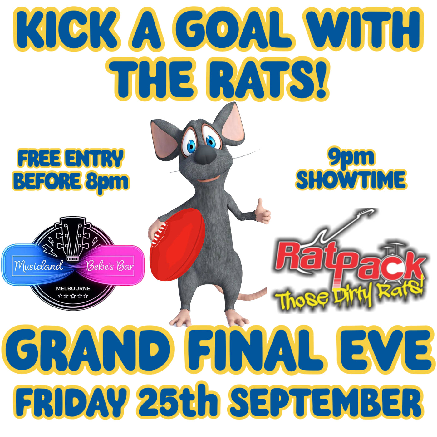 AFL GRAND FINAL EVE WOTH RATPACK AT MUSICLAND