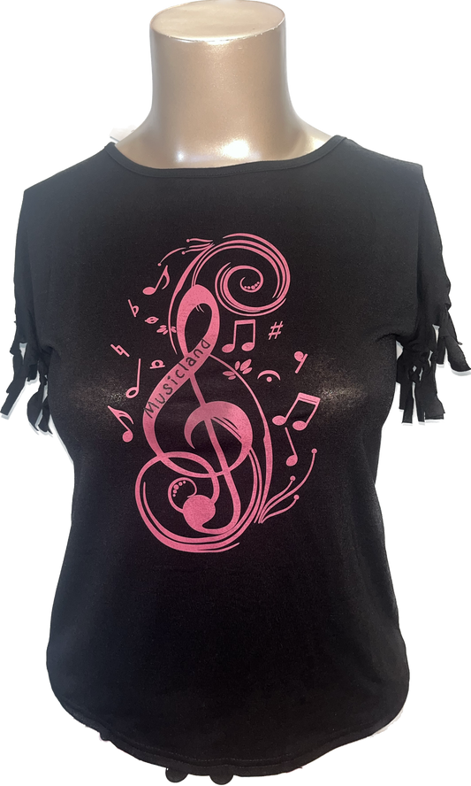 Pink Treble Clef T Shirt
