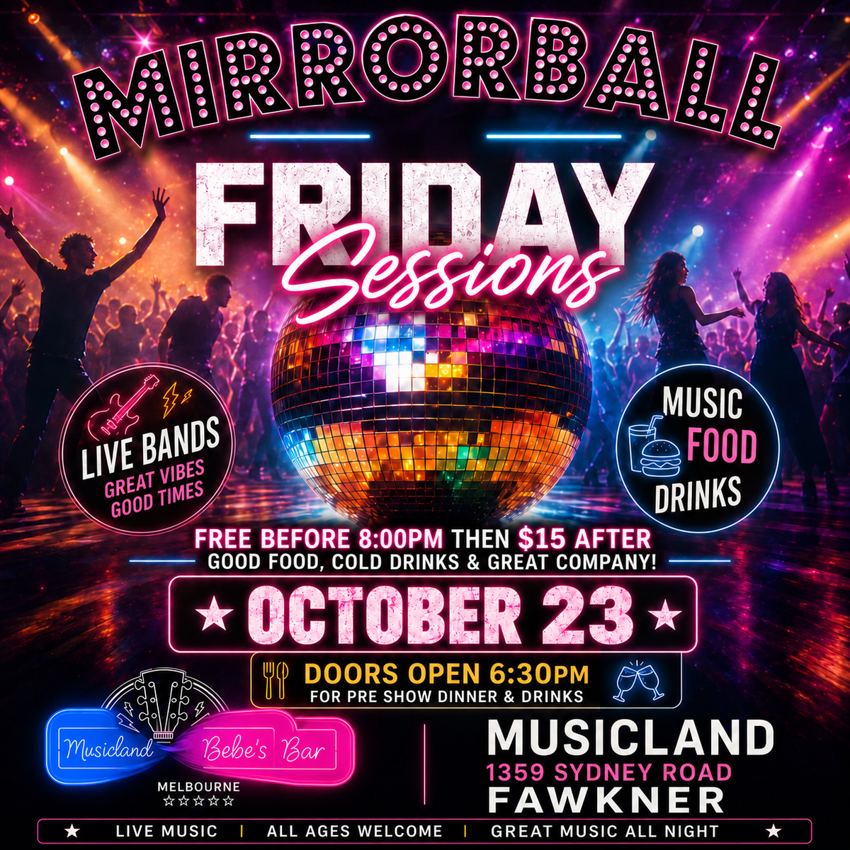 MIRRORBALL – FRIDAY SESSIONS AT MUSICLAND! 