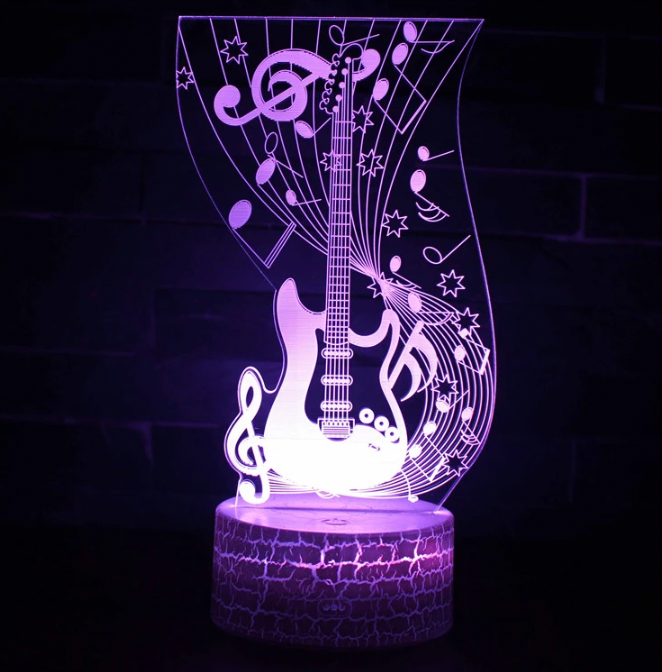 Guitar 3D Acrylic Lighted Desk Lamp Night Light
