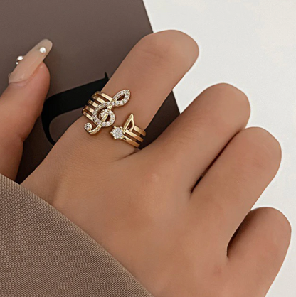 Music Note Gold Ring
