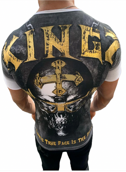 KINGZ Golden Rhinestone White T'Shirt 4005