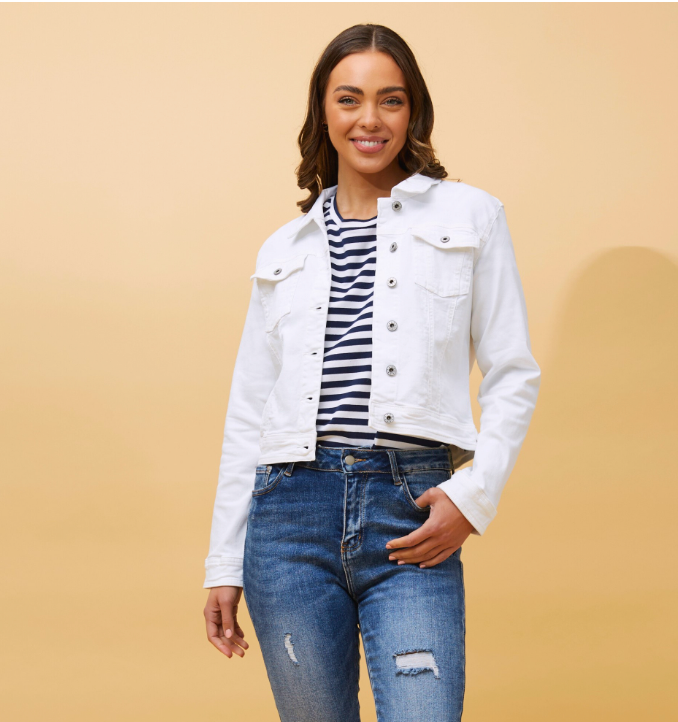 Angel White Denim Jacket Caroline Morgan
