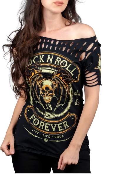 Rock N Roll Forever Cut Tee Wornstar