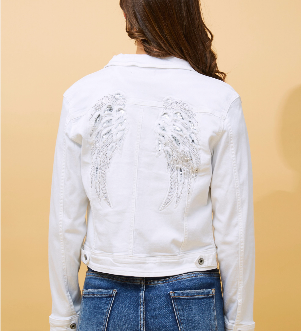 Angel White Denim Jacket Caroline Morgan