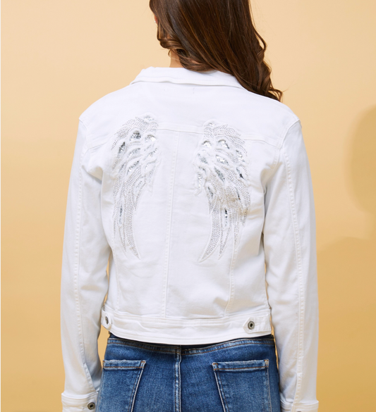 Angel White Denim Jacket Caroline Morgan