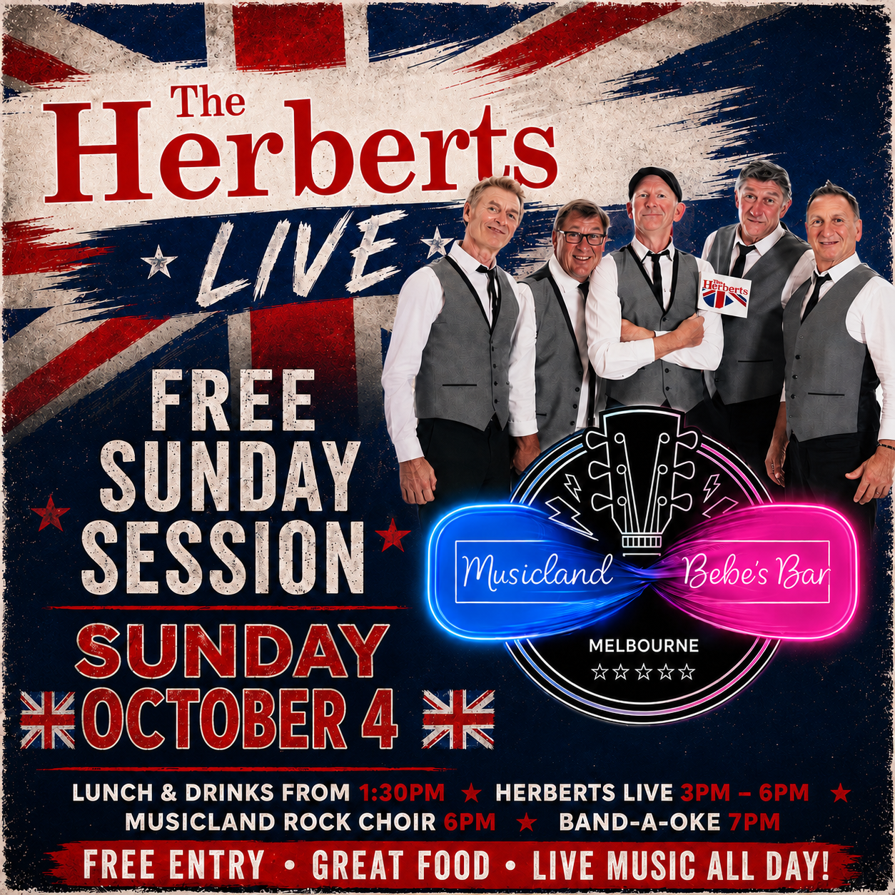 The Herberts at Musicland – Sunday October 4 