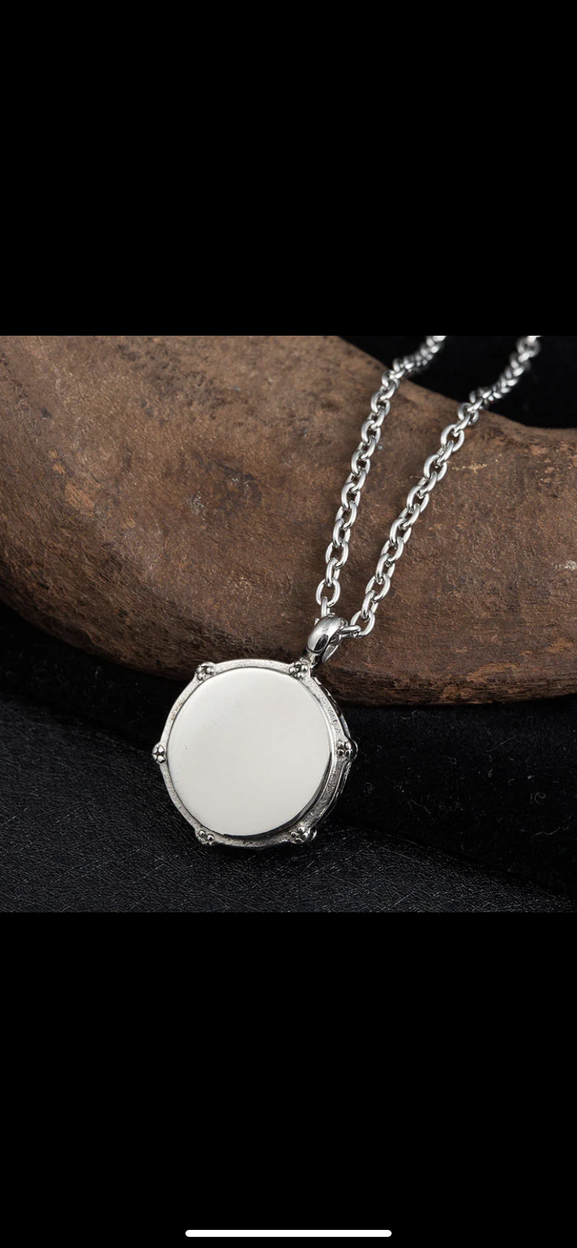 Drum Pendant Silver (Display chain included)