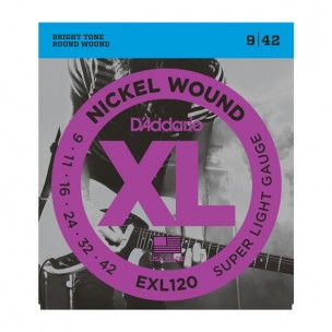 D'ADDARIO EXL120 NICKEL WOUND SUPER LIGHT 9-42 - Musiclandshop