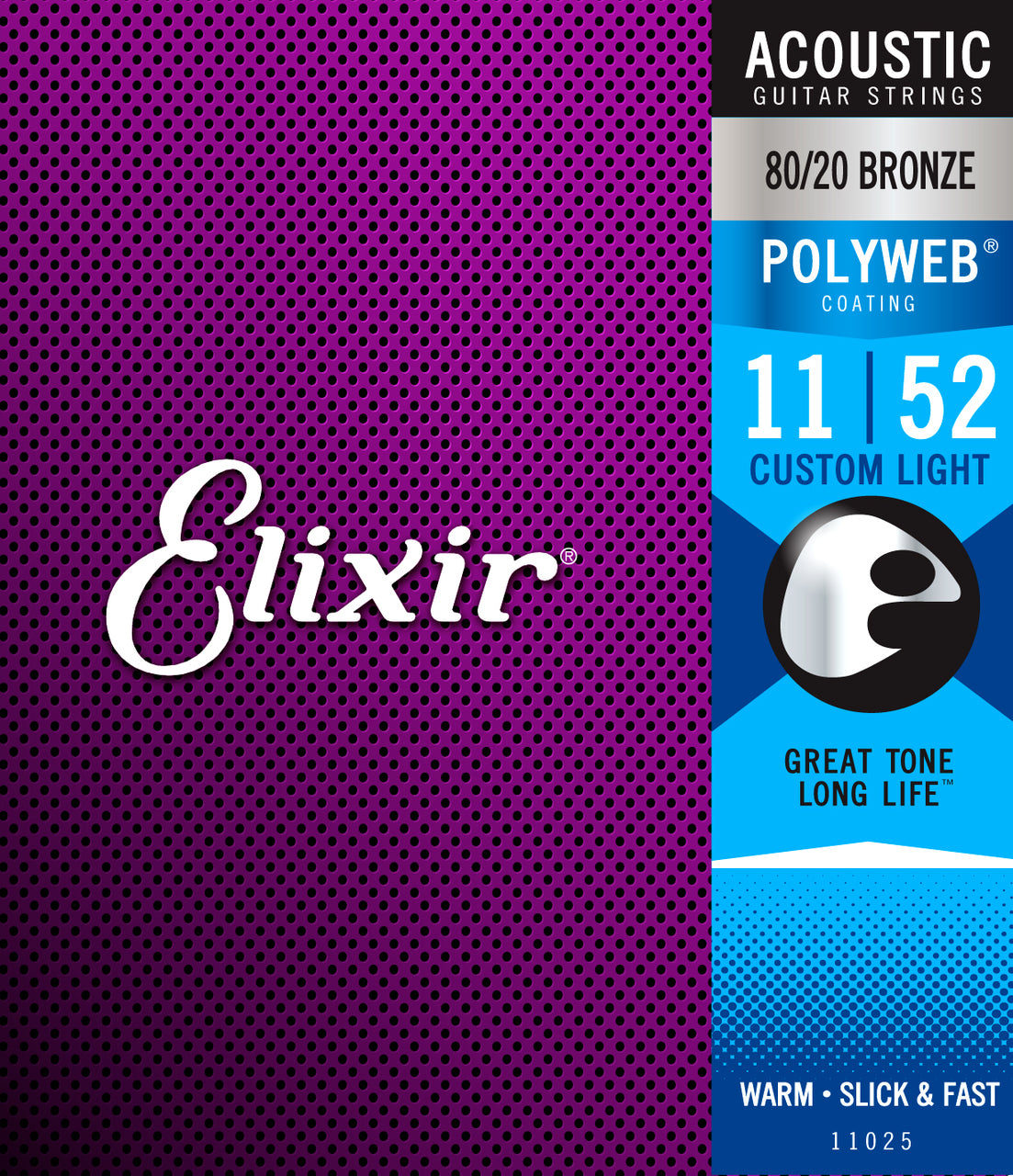 Elixir 11025 Polyweb 80/20 Custom Light 11-52