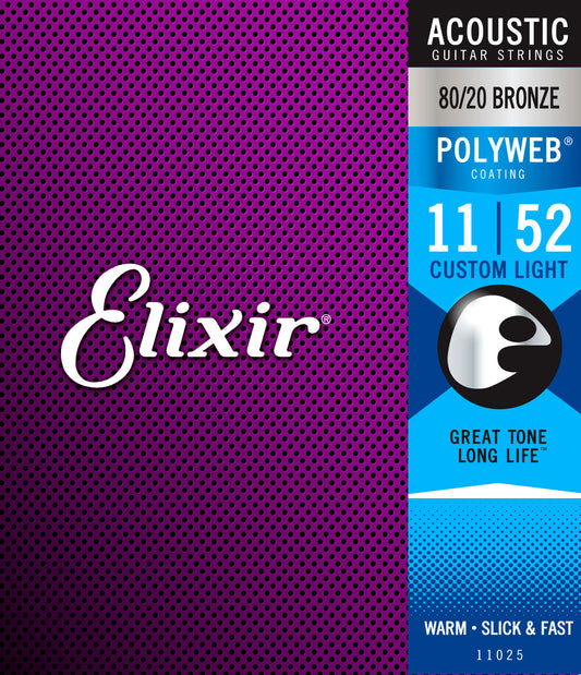 Elixir 11025 Polyweb 80/20 Custom Light 11-52