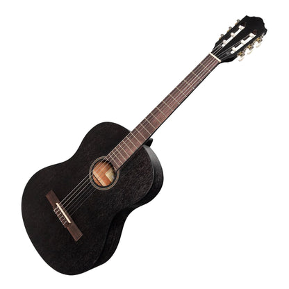 Martinez 'Slim Jim' Full Size Student Classical Guitar with Built In Tuner (Black)