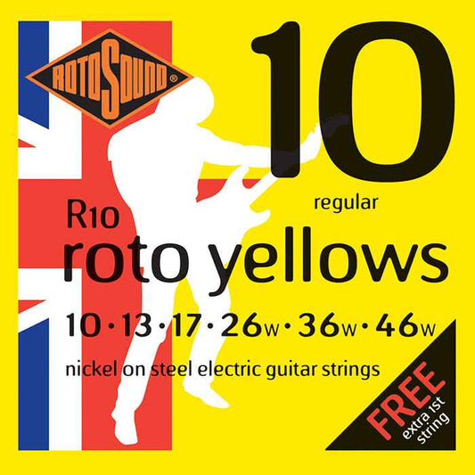 RotoSound R10 Yellows Electric Guitar Strings 10 - 46 - Musiclandshop
