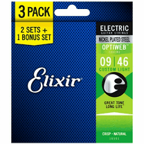 ELIXIR 16551 OPTIWEB ELECTRIC 9-46 3 PACK CUSTOM LIGHT - Musiclandshop