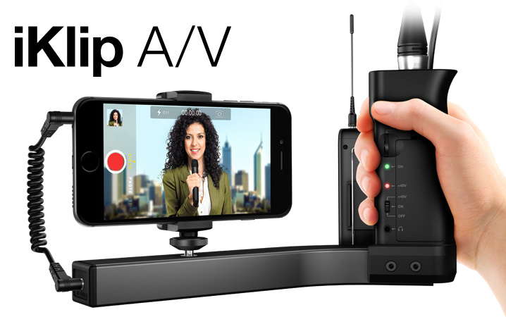 iKlip A/V smartphone broadcast mount for pro-quality audio/video - Musiclandshop