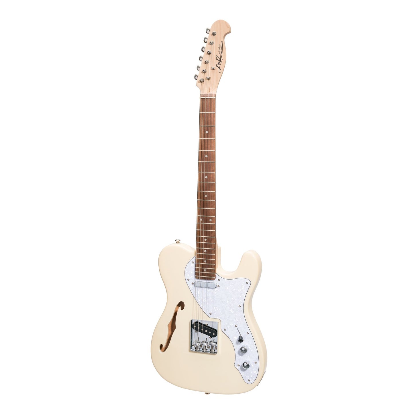 J&D Luthiers Thinline TL Style Electric Guitar (Vintage White) - Musiclandshop