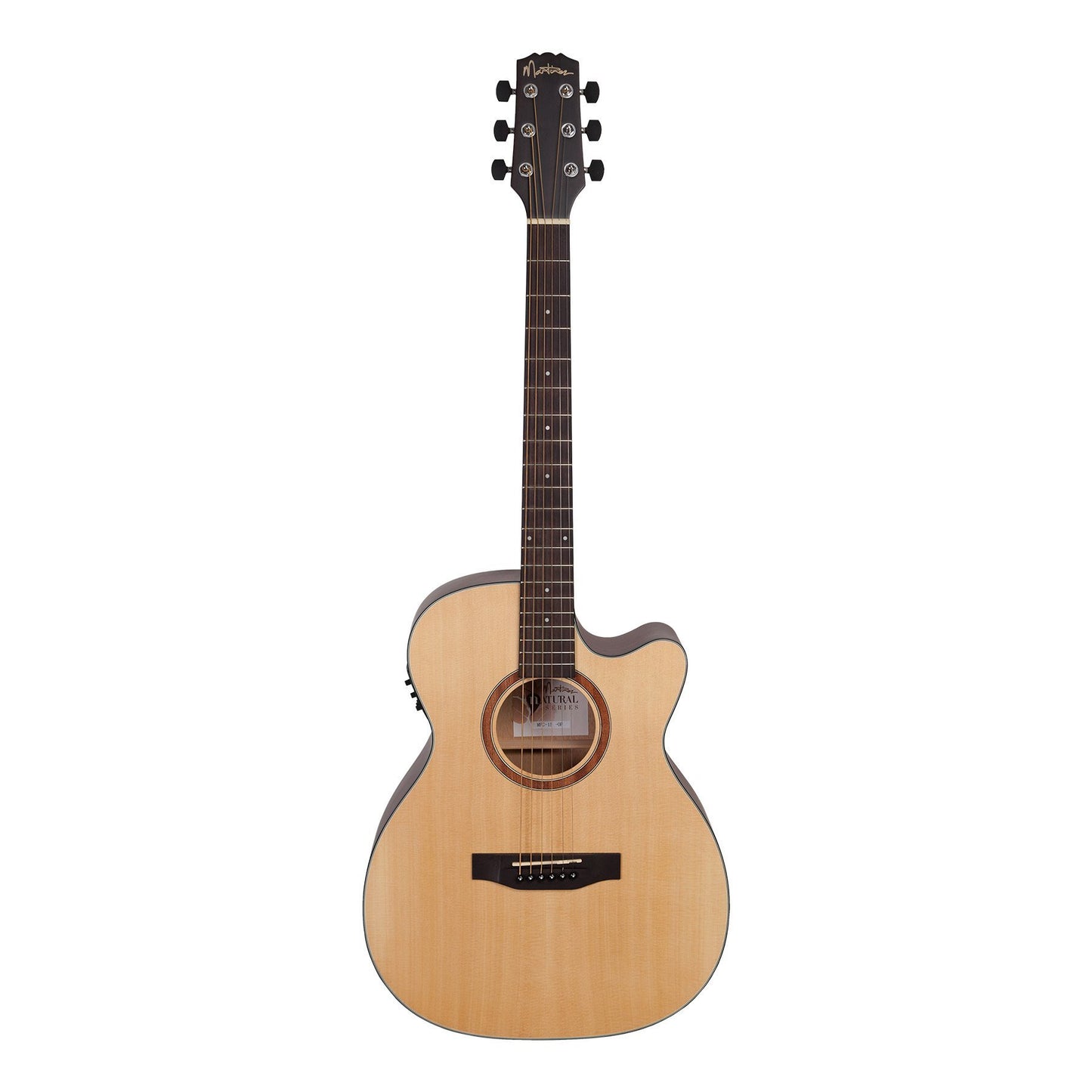 Martinez 'Natural Series' Spruce Top Acoustic-Electric Small Body Cutaway Guitar (Open Pore) - Musiclandshop