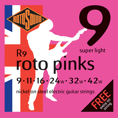 RotoSound R9 Pinks Electric Guitar Strings 9 -42 - Musiclandshop