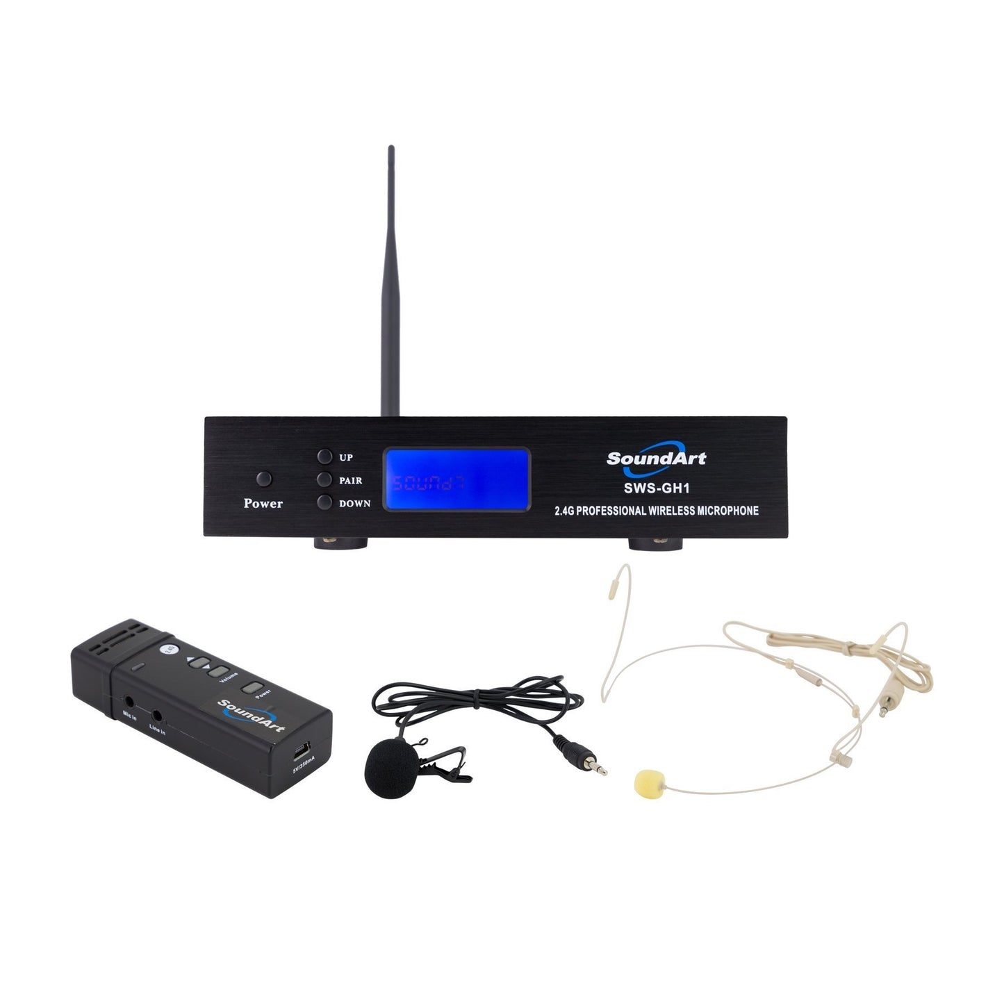 SoundArt 2.4 Ghz Wireless Microphone Set with Headset Mic & Lapel Mic - Musiclandshop